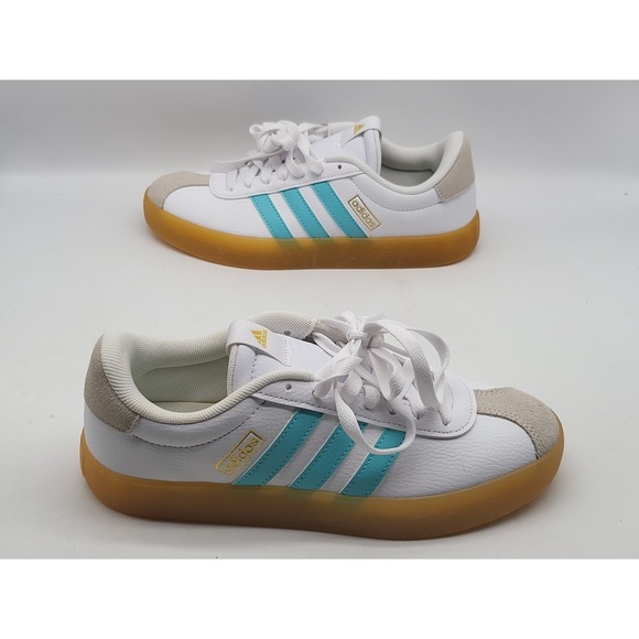 Adidas VL Court 3.0 Womens Sneakers White Aqua Gum Shoes Sole Size 6.5 JQ7253 - Picture 6 of 15